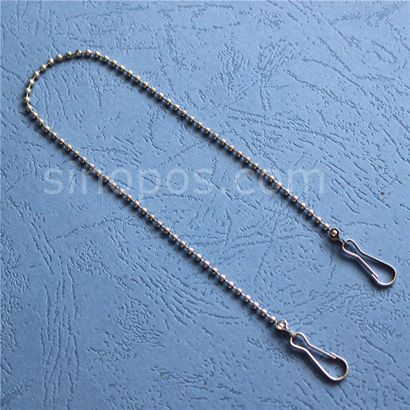 Poster Hanging Chains Beaded, metal ball chain with clips end steel