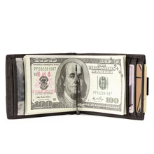 Многофункциональный растягивающийся мужской кошелек Crazy Horse из кожи 3-6 для кредитных карт и удостоверений личности с эластичным зажимом для денег высокое качество J50