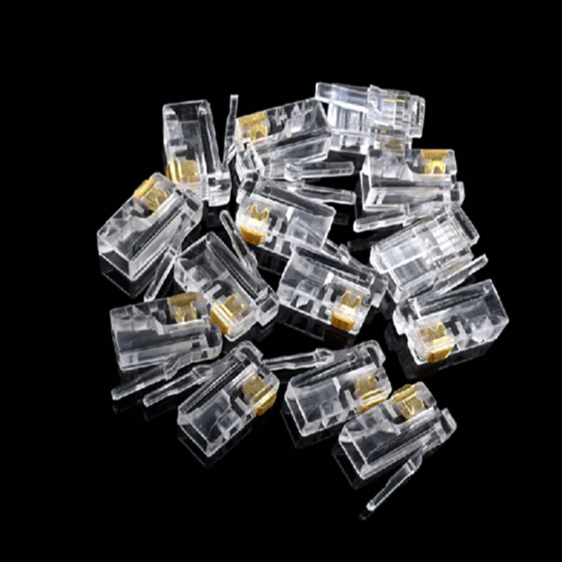 100 PCS 4P4C 4 دبابيس 4 الاتصالات RJ11 الهاتف مقبس تركيبي جاك RJ11 موصل الكريستال رئيس إيثرنت كابل المقابس رؤساء 100 PCS 4P4C 4 دبابيس 4 الاتصالات RJ11 الهاتف مقبس تركيبي جاك RJ11 موصل الكريستال رئيس إيثرنت كابل المقابس رؤساء