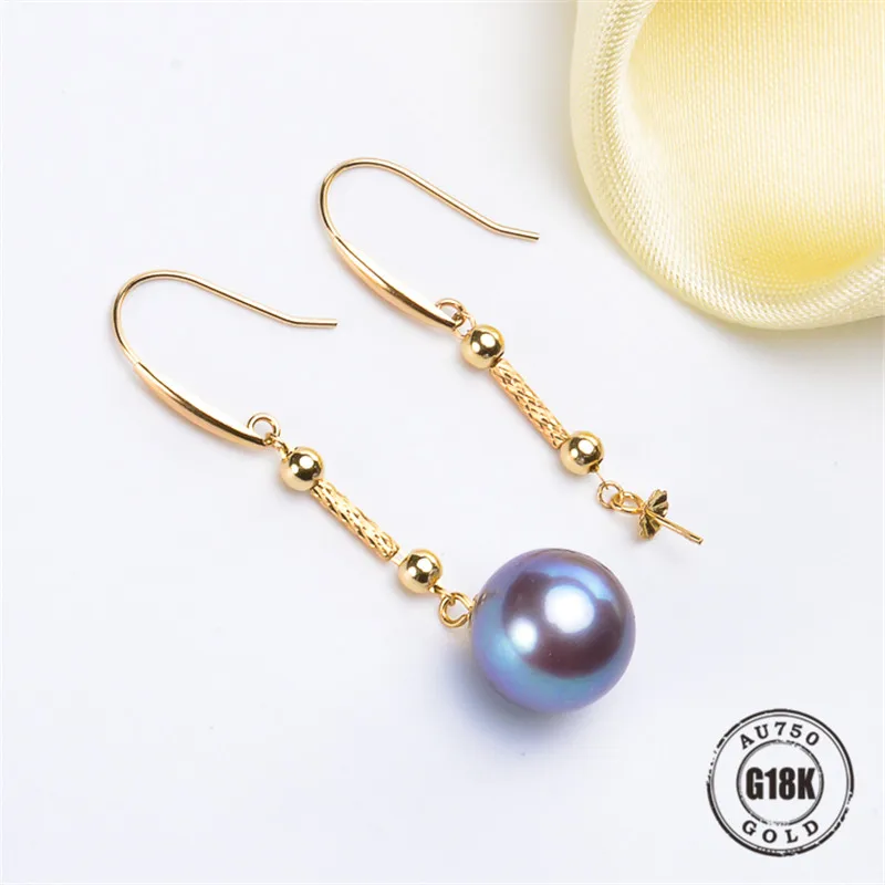 

G18K Gold Jewelry, AU750, Earrings Pearl Accessories, Ear Hook, For Women, Jewelry Findings, DIY