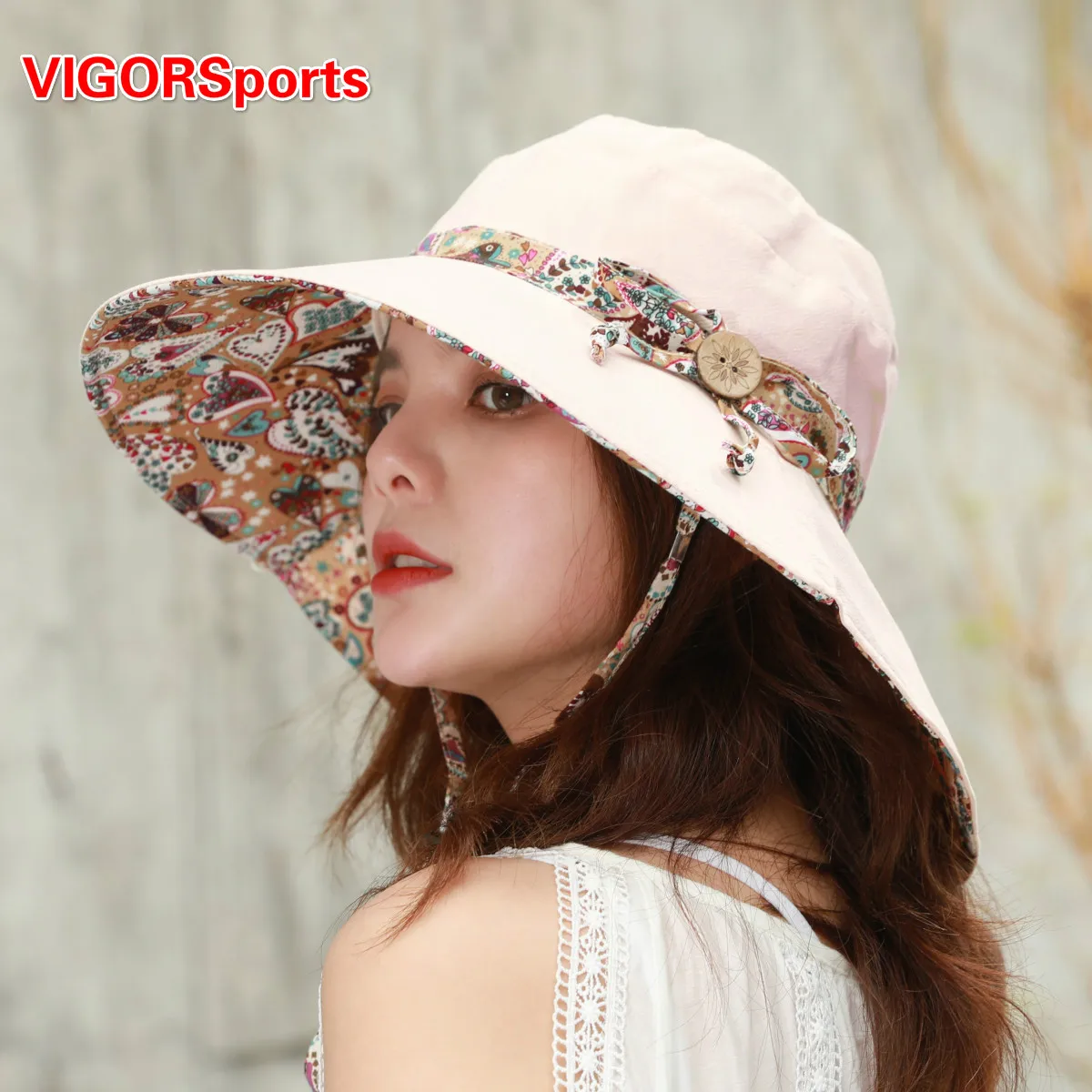 

2019 Summer Double-sided Wearing Ladies Korean Version Outdoor Sunscreen Big Brim Sunshade Hat Butterfly Knot Womens Beach Caps