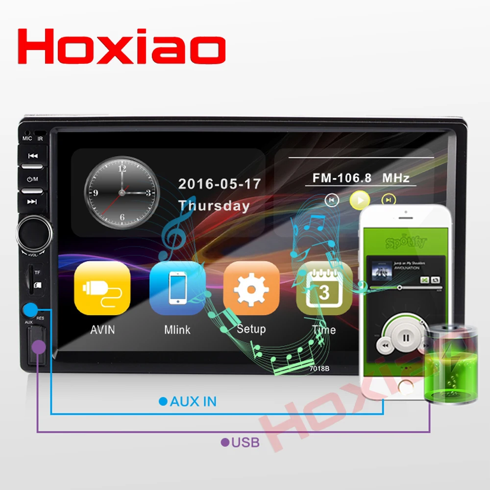 Автомагнитола Hoxiao 2 din 7 &quotHD плеер MP5 сенсорный экран цифровой дисплей Bluetooth