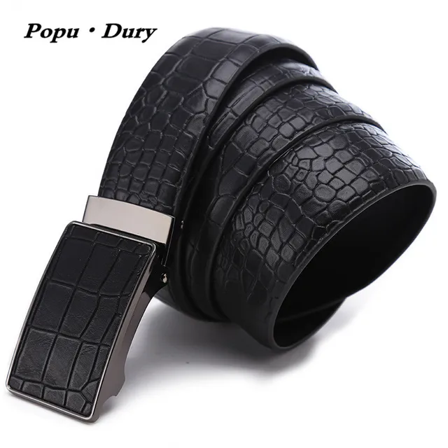 popu dury new luxury crocodile men belts for jeans no teeth