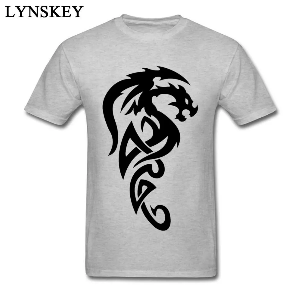 6-2-dragon-tattoos-pic O-Neck Mens T Shirts Summer Family Tops Tees Short Sleeve Funny Pure Cotton Printed Tee-Shirts 6-2-dragon-tattoos-pic grey