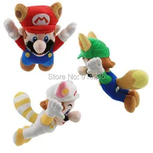 Супер Братья Марио " Енот Tanooki Марио/лисица Луиджи/белый енот огненный Mario Плюшевые игрушки розничная