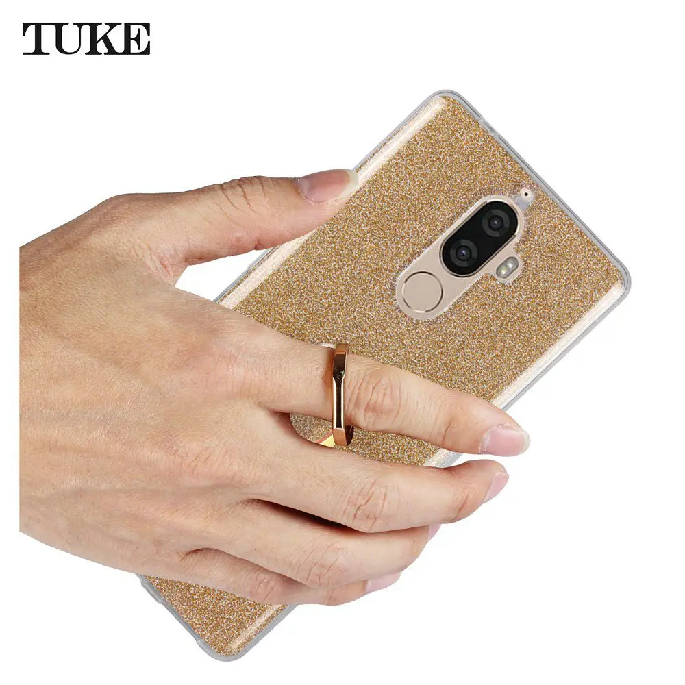 Блестящий силиконовый чехол TUKE для Lenovo K8 Note из ТПУ телефонов держатель на палец TPU