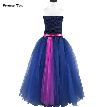 

Navy Blue,Brown Flower Girl Princess Dress Tulle Kids Dresses for Girls Pageant Wedding Party Tutu Dress Children Clothing 1-14Y