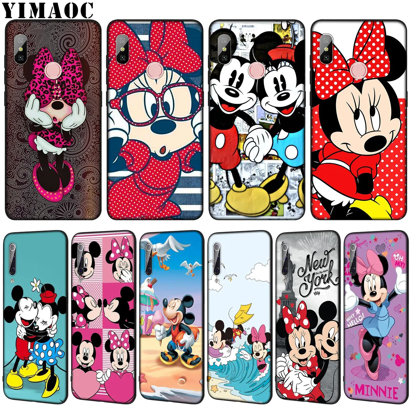 

YIMAOC mickey minnie mouse funny Soft Silicone Phone Case for Xiaomi Mi 9 9T CC9 CC9E A3 PRO 8 SE A2 Lite A1 6 6X 5X f1 MAX 3