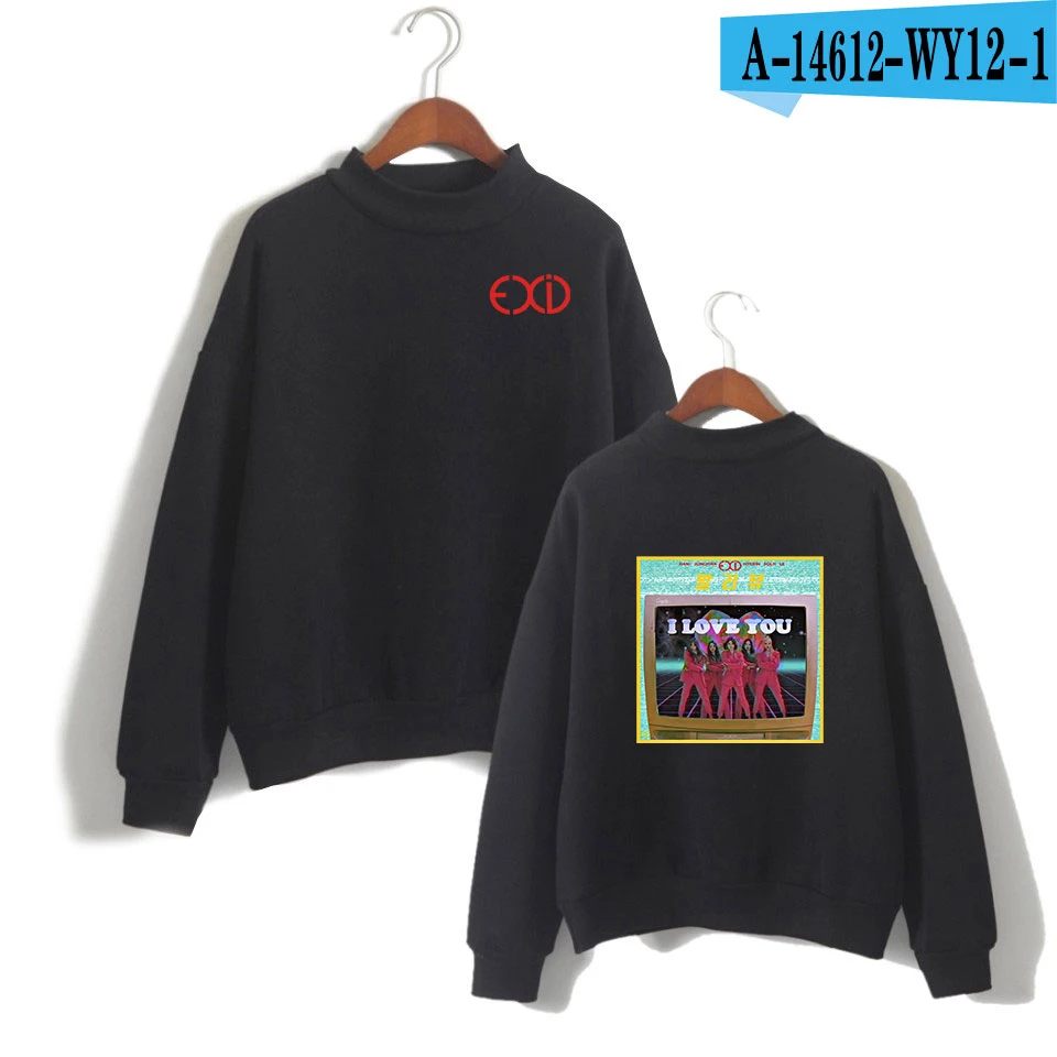 EXID Kpop толстовки Толстовка Женская корейский стиль толстовка Moletom Feminino Inverno Мода Harajuku свободный свитер Топы - Цвет: black