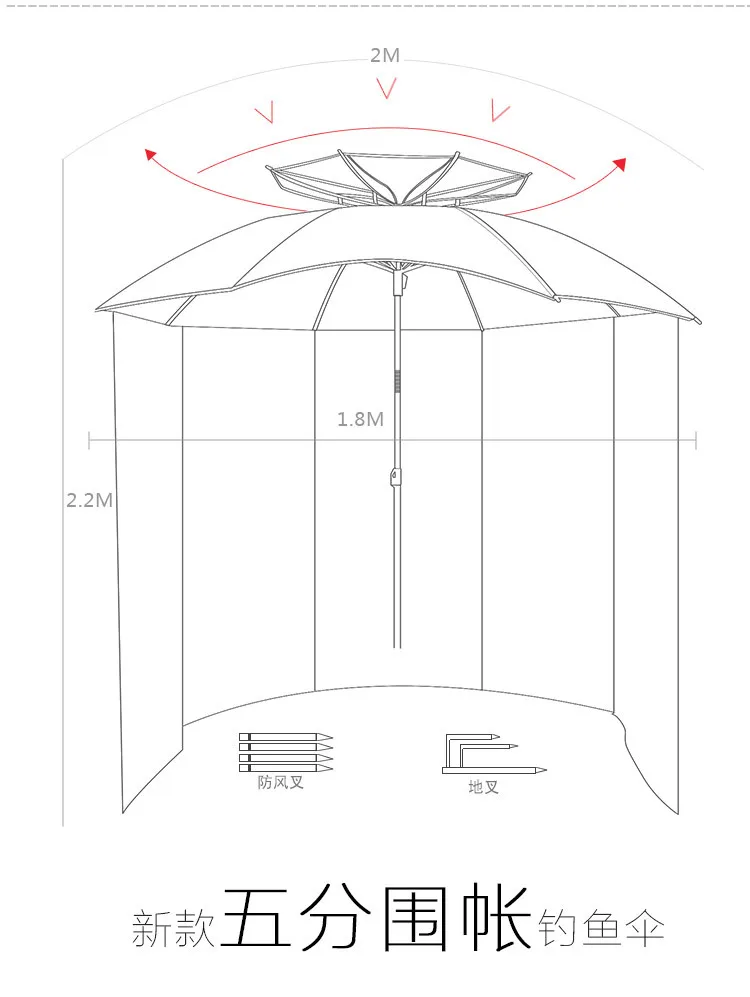 Горячая открытый досуг складной рыболовный Зонтик Пляжный зонтик с фартуком