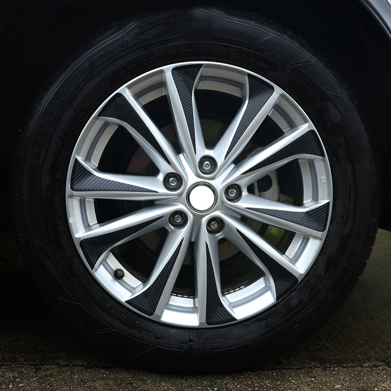 

R17 Black Carbon Fiber Vinyl Car Wheel Hub Stickers Rim Sticker Trim Decoration For Nissan Qashqai j11 2014 2015 2016 2017 2018