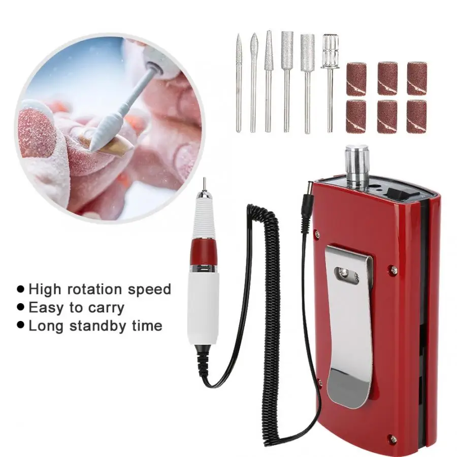 Rechargeable Electric Nail Driller Manicure Pedicure Nail Grinding Machine Kit Nail Care Polisher Tool with US EU UK Plug