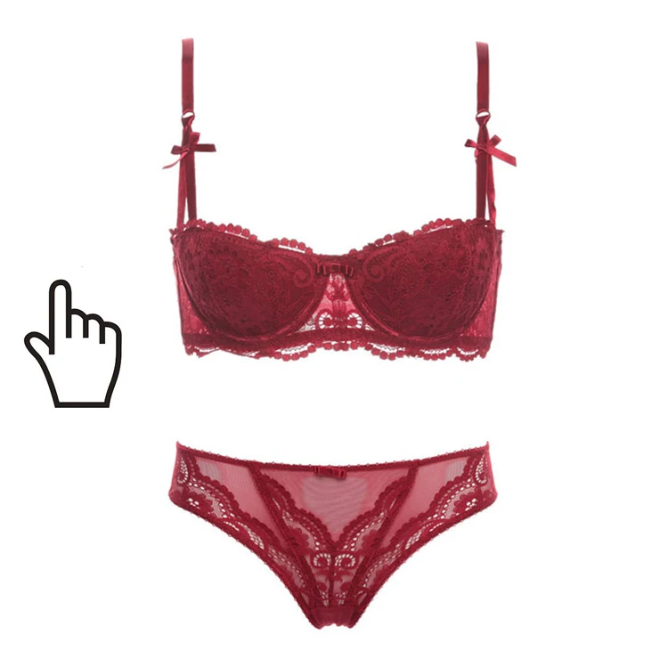 CINOON-Fashion-sexy-bra-set-underwear-intimates-embroidery-lace-temptation-black-red-and-white-bride-small 