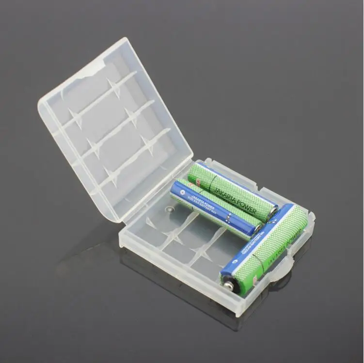 Colorful Hard Plastic Transparent Case Cover AA / AAA Battery Storage