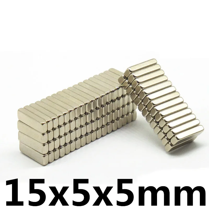 10pcs 15x5x5 mm N35 Strong Square NdFeB Rare Earth 15*5*5mm