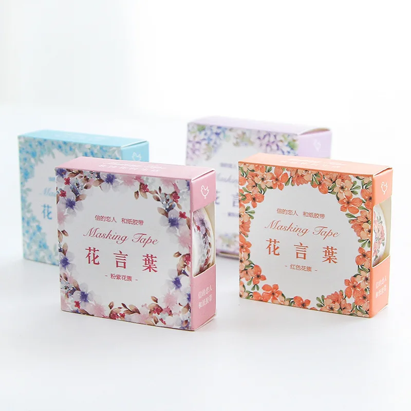 Романтический Листва Цветы лента Washi маскирующий декоративный ленты DIY