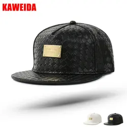 2018 Ткань Кожа Gorra Бейсбол Кепки s PU бедра в стиле хип-хоп Plana Snapback Головные уборы Hombre черный, белый цвет шляпа Для мужчин Кепки