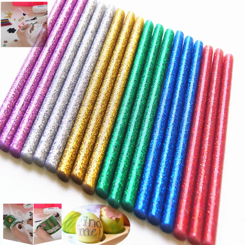

1pc Christmas Glitter Powder Colored Hot Melt Super Glue Stick 7 X 100mm Home Glue Gun Adhesive Toy Crafts Repair Phone Case DIY