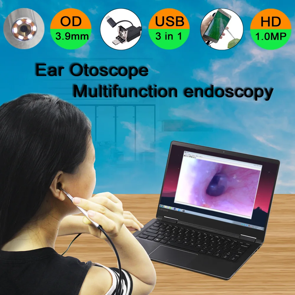 

3.9mm HD 720P 3IN1 USB Medical Endoscope Ear Otoscope Camera Waterproof Endoscope Camera For OTG Android PC Ear Endoscope