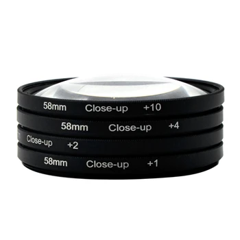 

1PC 58mm Close Up Macro Lens Filter +1 + 2 +4 +10 Kit For EOS Nikon D40 Pentax K20D