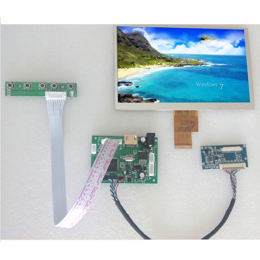 7 дюймов 1024*600 HDMI ЖК дисплей Дисплей для Windows с драйвер платы + кнопочной панели DIY