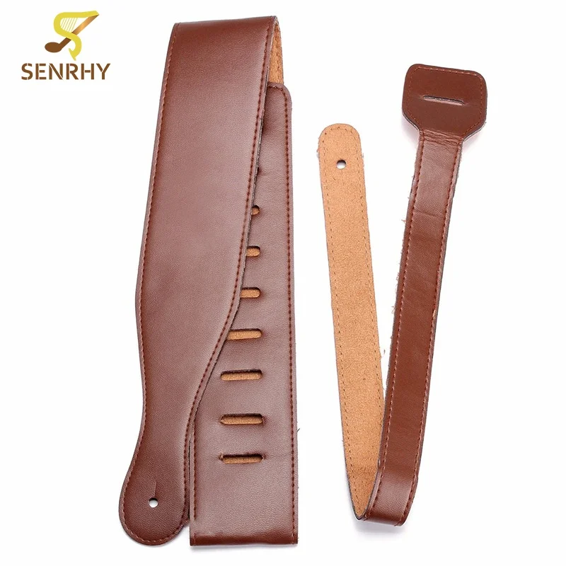 

1PCS 115cm Brown Adjustable Soft Leather Thick Guitar Strap For Electric Acoustic Guitar Bass Parts & Accessories