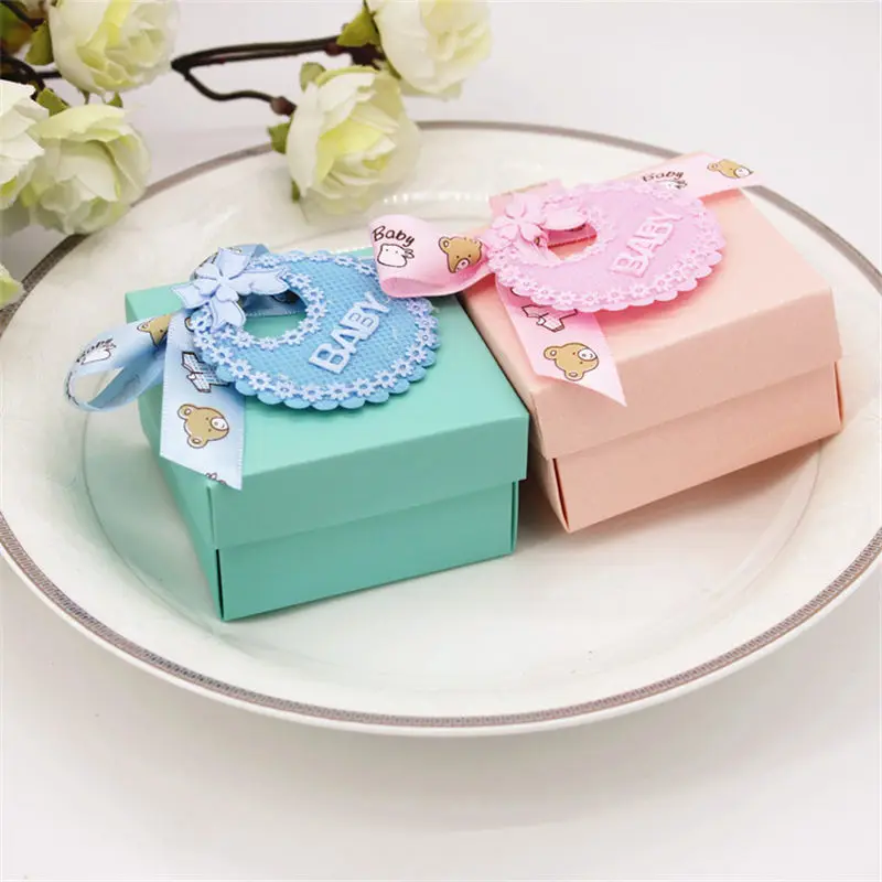 

12pcs/lot Original Baby Bib Image DIY Chocolate Box For New Born Baby Shower First Communion Baptism Christening Birthday Gifts