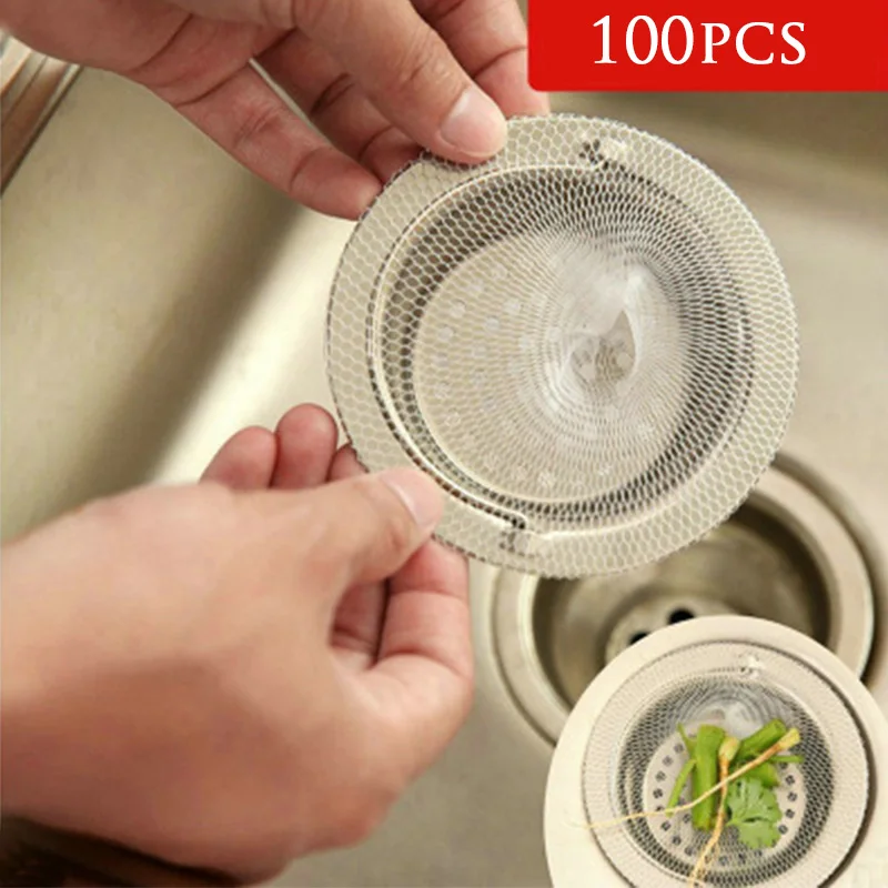 

100 pcs filter net for your good life kitchen sink drains anti-blocking filter net cover floor drain residue filter sets