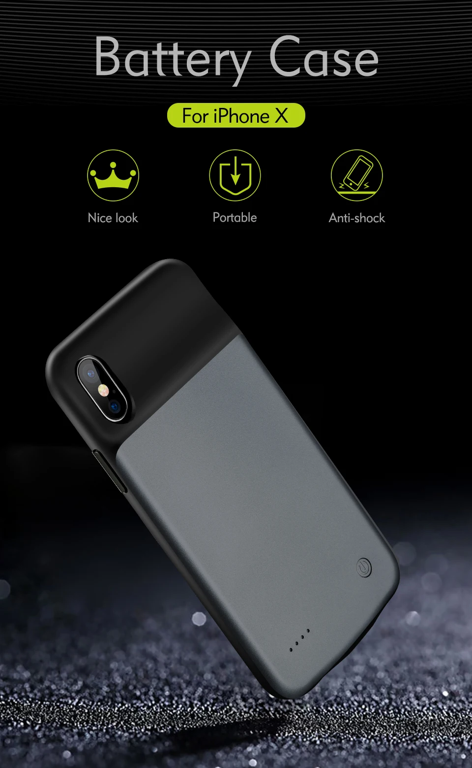 External Battery Pack + Magnetic Function For iPhone X Cover Wholesale Luxury Liquid Smart Blank Mobile Phone Case For iPhoneX (1)