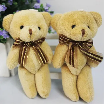 

Pudcoco Plush Baby Toy 1pcs Cute Soft Plush Stuffed Mini Brown Ribbon Teddy Bear Toys Doll for Bouquet