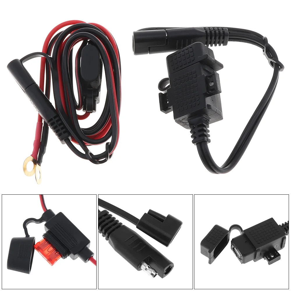 12 V-24 V DC 5V 2.1A PVC SAE к USB адаптеру водонепроницаемое мотоциклетное зарядное устройство с удлинителем и круглым терминалом горячая распродажа