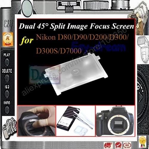 Double 45° Split Image Focus Focusing Screen For NIKON D7100 Digital Camera 