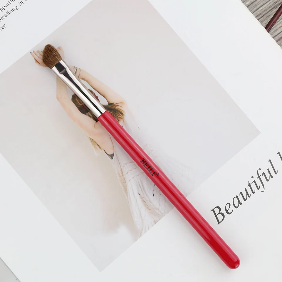 BEILI 1 шт Профессиональные красные кисти для макияжа для бровей Тональная основа консилер тени для век кисти коробка упаковка