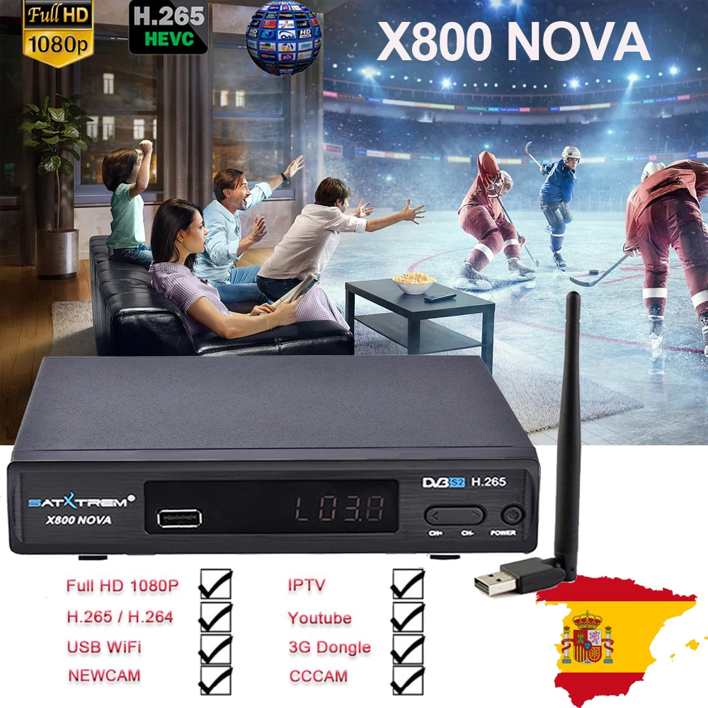 

Satxtrem X800 Nova DVB-S/S2 OSCAM Server HD 1 year for Europe HD Satellite Receiver 1 Year Cccam for Spain portugal germany p