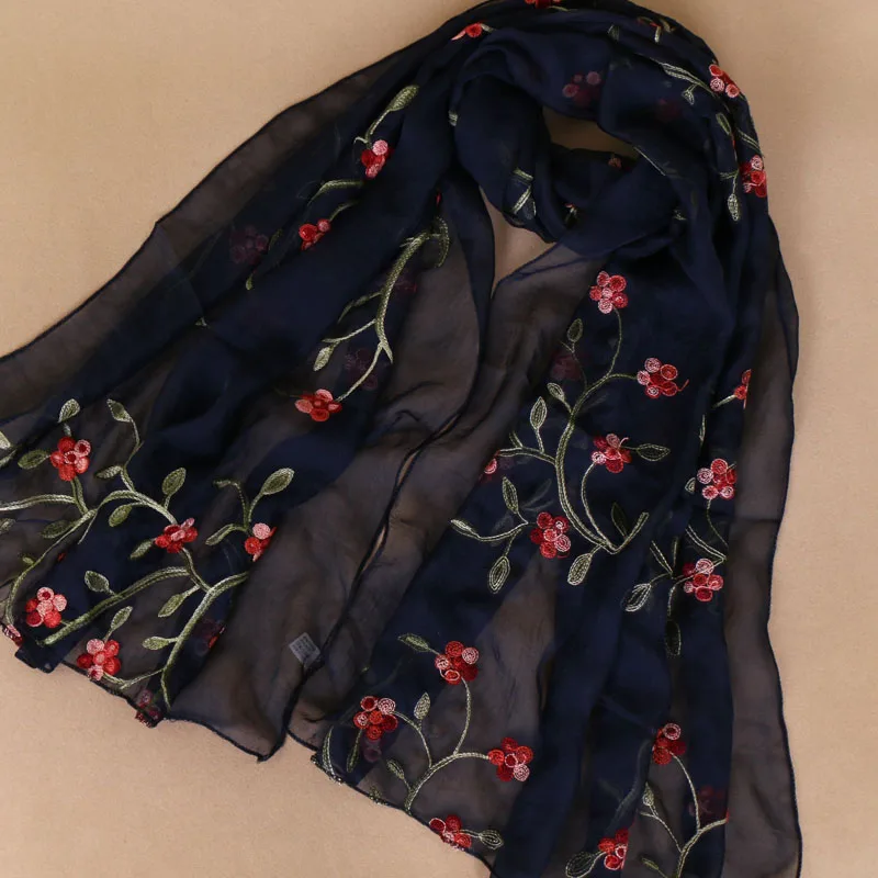 Laven женщин Цветочный вышивать шарф Мусульманский хиджаб мягкие обертывания хорошая повязка платки весенние шарфы/шарф 14 цвет 180*75 см 10