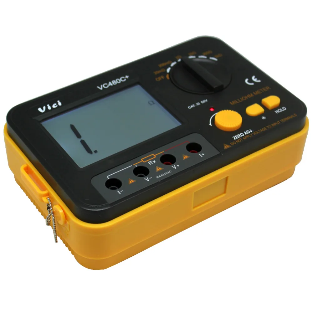 AideTek Новый VC480C точность миллиом метров vs Megger 4 провода Кельвин Клип 0 Регулировка
