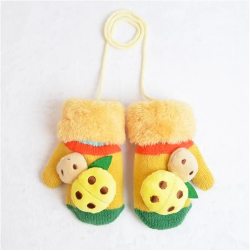 Детские зимние перчатки полоса мягкие теплые вязаные вещи для зимы варежки Рождественский