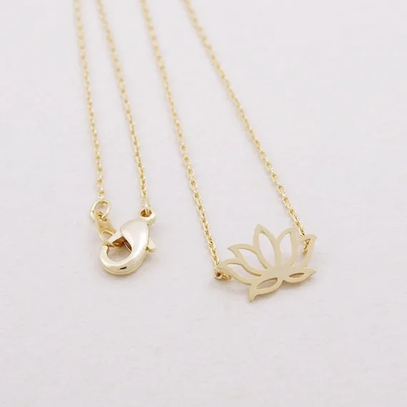 Gold Silver Lotus Necklace 2
