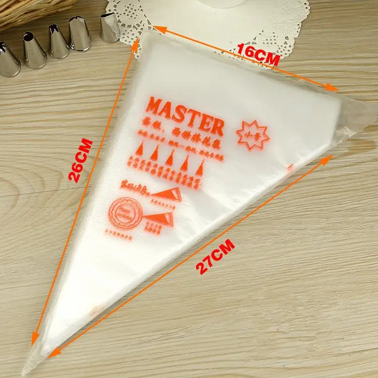 100 шт маленький размер одноразовый мешок для обледенения помадки торт крем для украшения выпечки наконечник инструмент 17X26 см D758