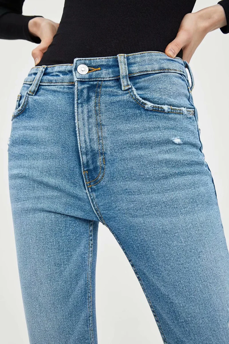 Женские 2019 узкие джинсы для мам модные высококачественные потертые джинсы мальчикового кроя элегантные винтажные рваные джинсы с высокой