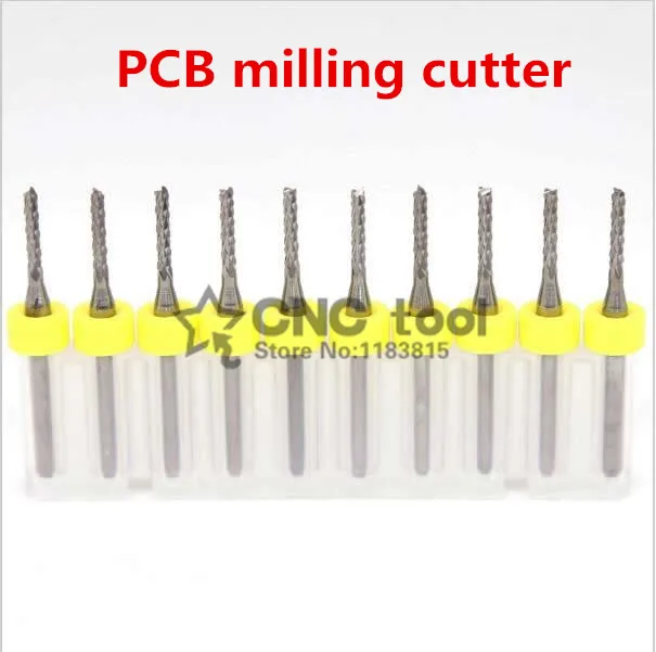 10pcs PCB milling cutter 0.6mm milling cutter tungsten carbide 3.175mm CNC