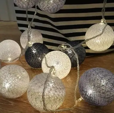 Новое поступление хлопок шар Декоративная гирлянда Тайский ручной работы Diy нить 20 связка шаров лампа для Домашняя вечеринка Xmas украшения - Цвет: Style grey