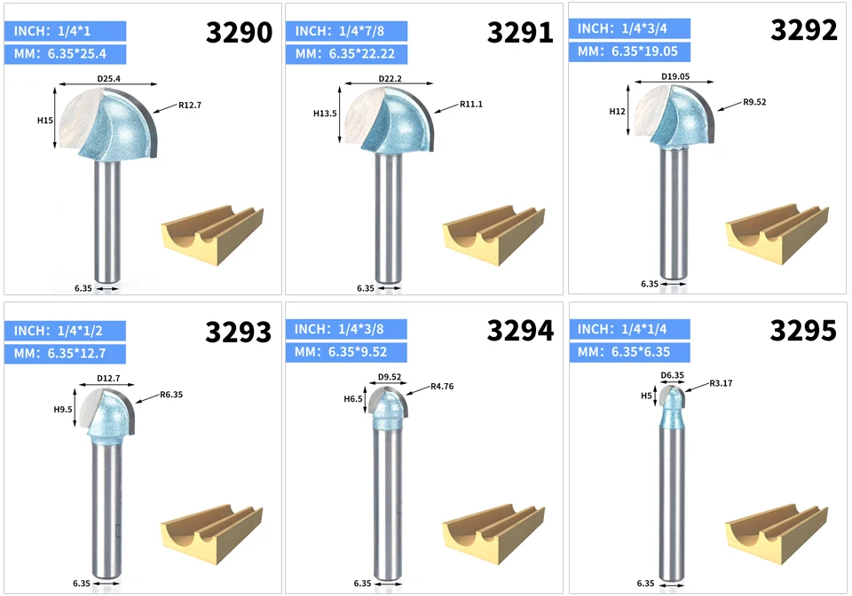 HUHAO 1 шт. 1/" 1/4" хвостовик двойная фреза для отделки кромки биты для дерева промышленного класса Коув коробка бит деревообрабатывающий Концевая мельница miiling cutter