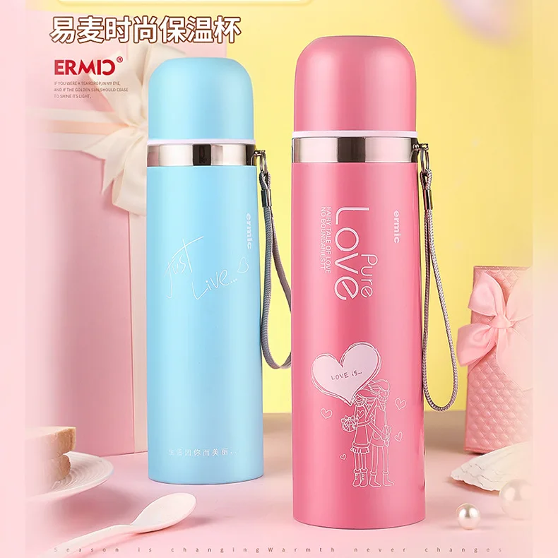Modern Portable Creative Useful Vacuum Flasks Anti High Temperature Stainless Steel Vacuum Flasks Multiple Colour Vacuum Flasks