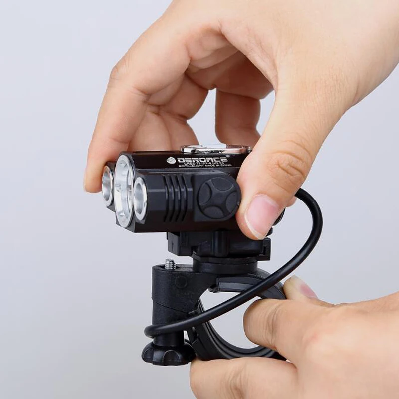 Discount Bicycle Light Adjust Angle 3x XML-T6 LED 10000LM USB Rechargeable Power Bank Cycling Torch Bike Light Lamp Bike Accessories 16