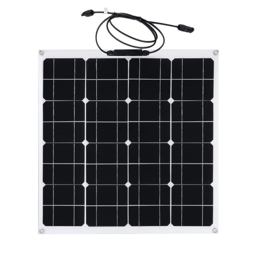 

Outdoor Solar Charging Device Flexible Monocrystalline Solar Panel Module 50W 12V For Camping Garden Camping Power Supply