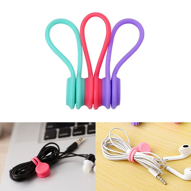 

Earphone Storage Holder Clips Cable Magnetic Absorber Silicone Headset Cable Charging Cable Data Wire Wound Organizer