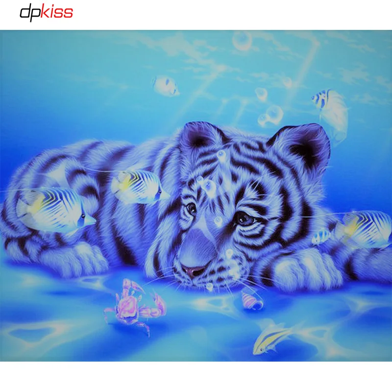 5d Diy Diamont Painting Animals Tiger Full Square Daimond Mosaic Cross