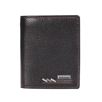 

Simple Style Genuine Leather Mens Bifold Short Wallet Casual Cowhide Bilfold Purse Male Credit Card Holder Clutch Money Bags Man