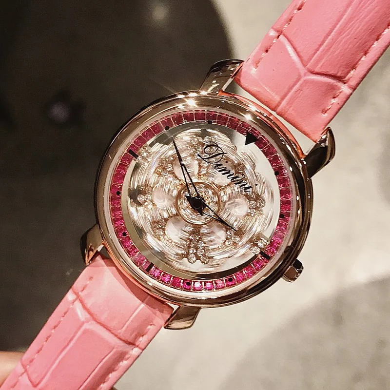 

Dropshipping Authentic Ladies Watch Waterproof Fashion Women's Rotating Dial Rhinestone Large Dial Female Quartz Watches reloj